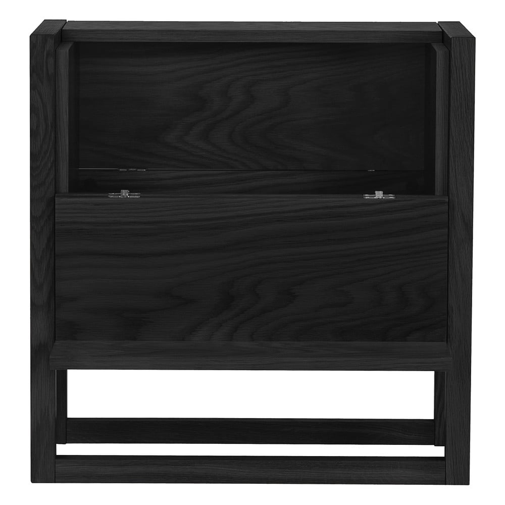 Čierna vinotéka z dubového dreva 59x60 cm NewEst - Woodman