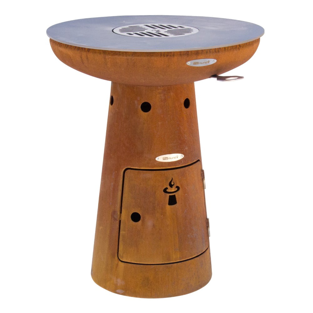 Hnedý vonkajší gril na drevo Remundi Nero S