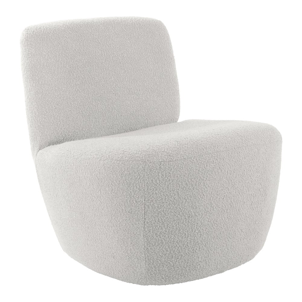 Biele kreslo z textílie buklé Ada – Leitmotiv