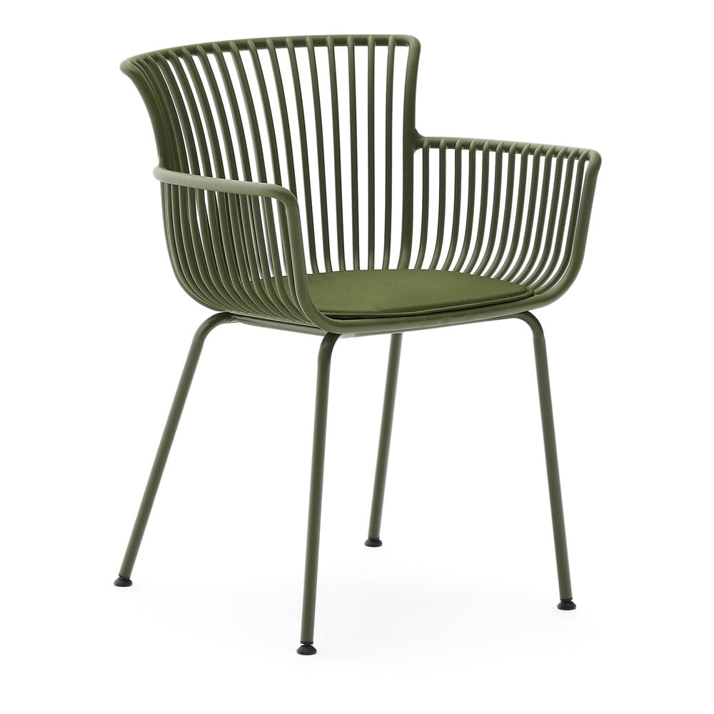 Tmavozelená kovová záhradná stolička Surpika – Kave Home