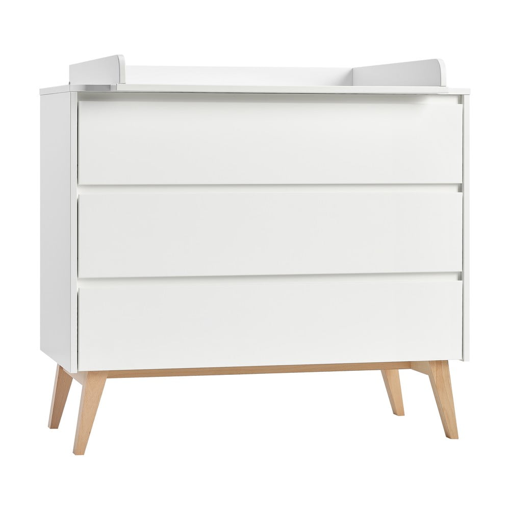 Biela detská komoda so zásuvkami Pinio Swing