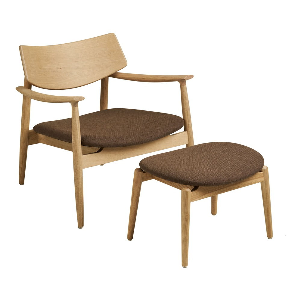 Hnedé kreslo s podnožkou Olvera – House Nordic