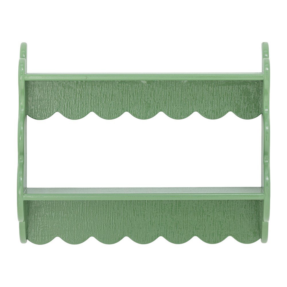 Zelená poschodová polica z jedlového dreva 49