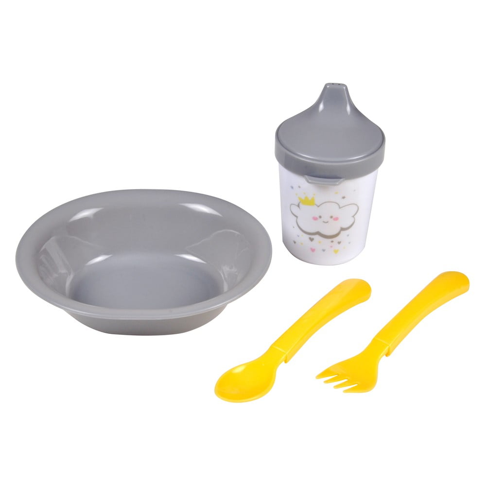 Plastová detská jedálenská súprava 4 ks Cloud – Bébé Douceur