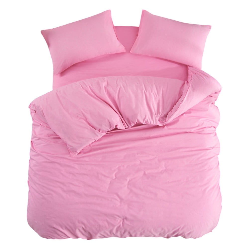 Ružové obliečky na dvojlôžko/predĺžené s plachtou/4-dielne 200x220 cm Classic – Mila Home