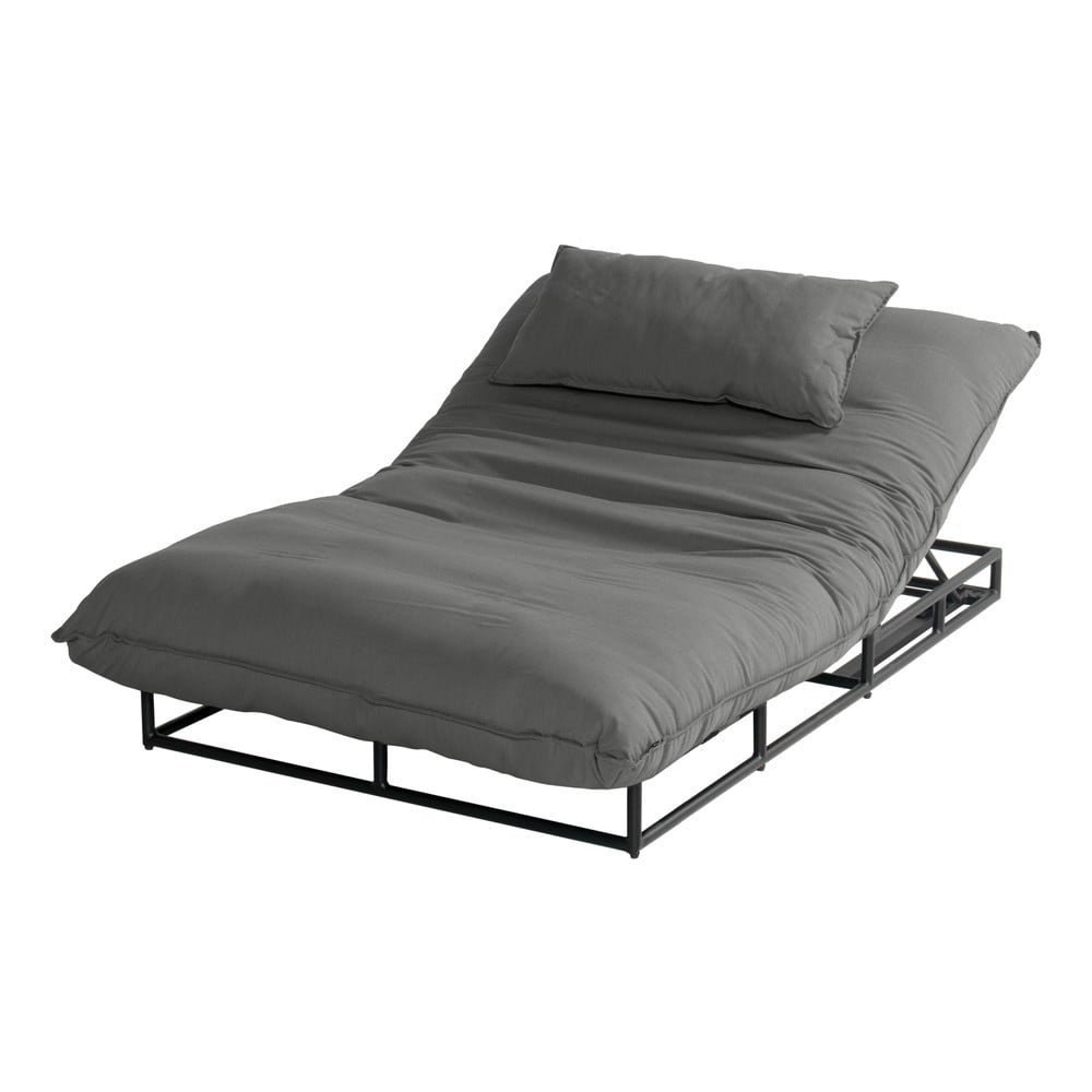 Tmavosivé kovovo-polstrované záhradné ležadlo Emma – Hartman